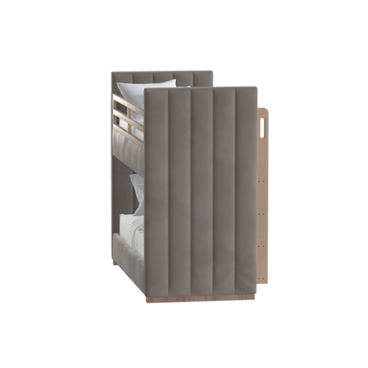 Paolo Bunk Bed with Soft Upholstery and Beechwood Accents