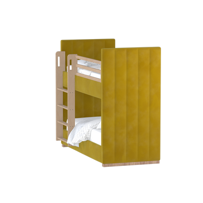Paolo Bunk Bed with Soft Upholstery and Beechwood Accents