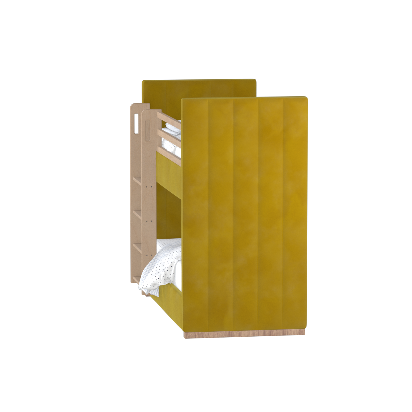 Paolo Bunk Bed with Soft Upholstery and Beechwood Accents