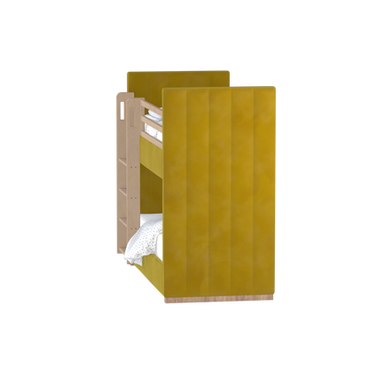 Paolo Bunk Bed with Soft Upholstery and Beechwood Accents
