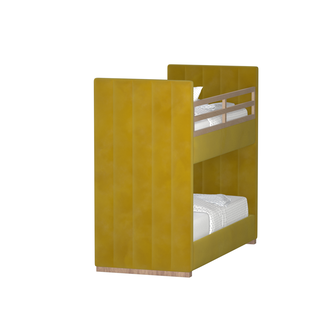 Paolo Bunk Bed with Soft Upholstery and Beechwood Accents