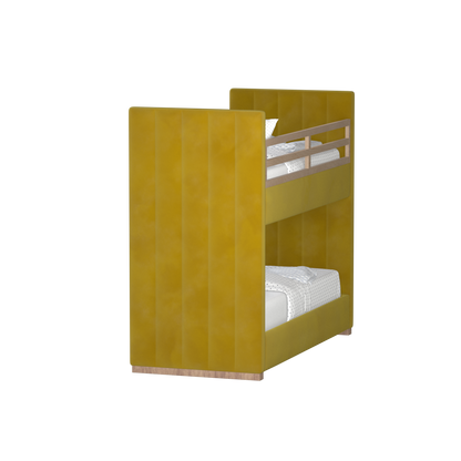 Paolo Bunk Bed with Soft Upholstery and Beechwood Accents