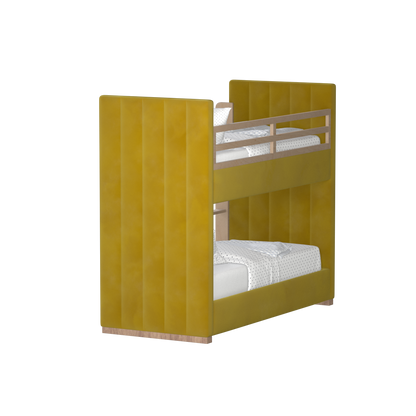 Paolo Bunk Bed with Soft Upholstery and Beechwood Accents