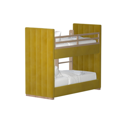 Paolo Bunk Bed with Soft Upholstery and Beechwood Accents