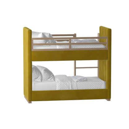 Paolo Bunk Bed with Soft Upholstery and Beechwood Accents