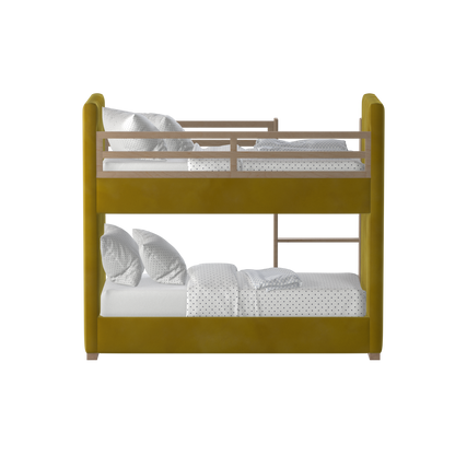 Paolo Bunk Bed with Soft Upholstery and Beechwood Accents