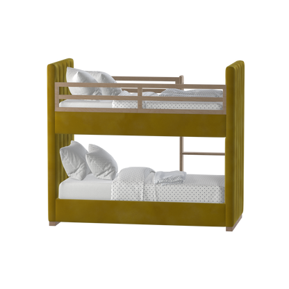 Paolo Bunk Bed with Soft Upholstery and Beechwood Accents