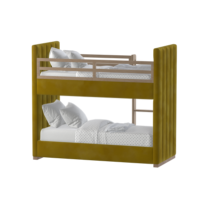 Paolo Bunk Bed with Soft Upholstery and Beechwood Accents