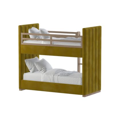 Paolo Bunk Bed with Soft Upholstery and Beechwood Accents