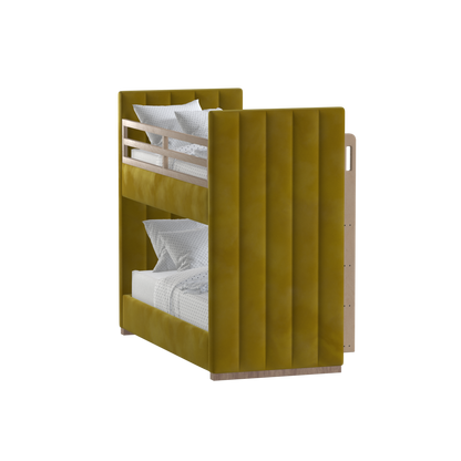 Paolo Bunk Bed with Soft Upholstery and Beechwood Accents