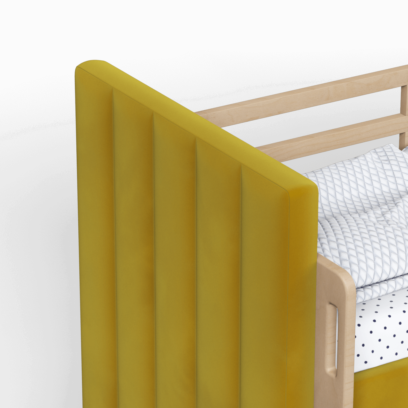 Paolo Bunk Bed with Soft Upholstery and Beechwood Accents
