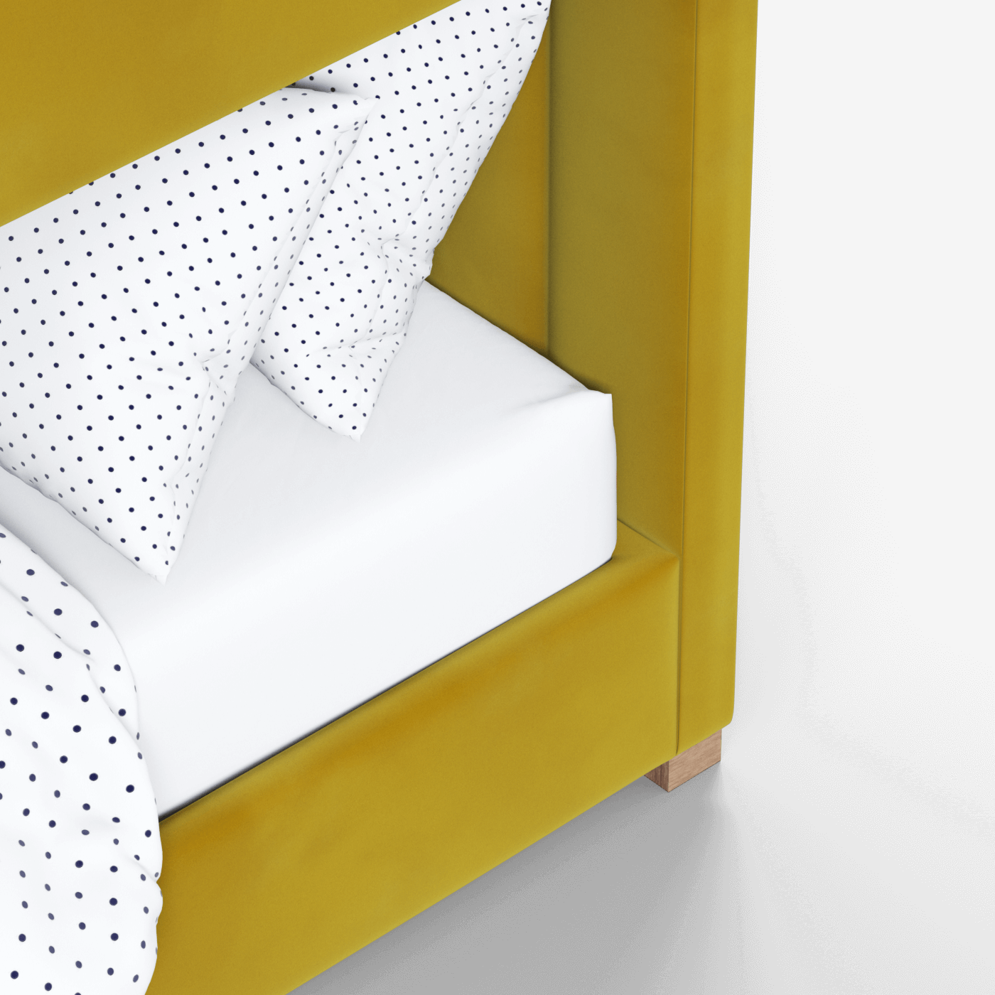 Paolo Bunk Bed with Soft Upholstery and Beechwood Accents