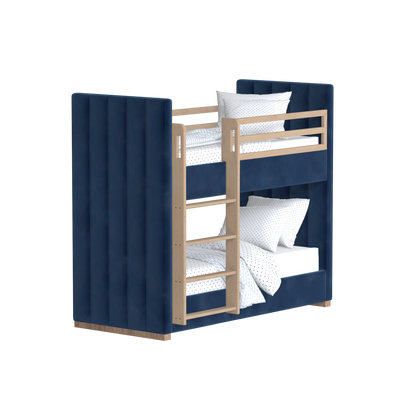 Paolo Bunk Bed with Soft Upholstery and Beechwood Accents