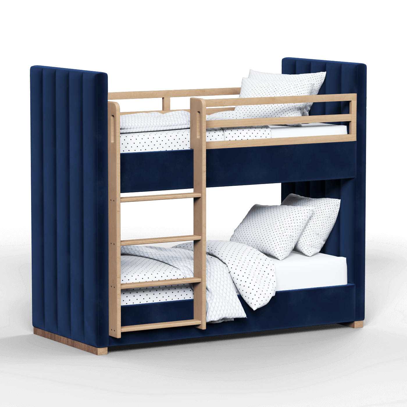 Paolo Bunk Bed with Soft Upholstery and Beechwood Accents