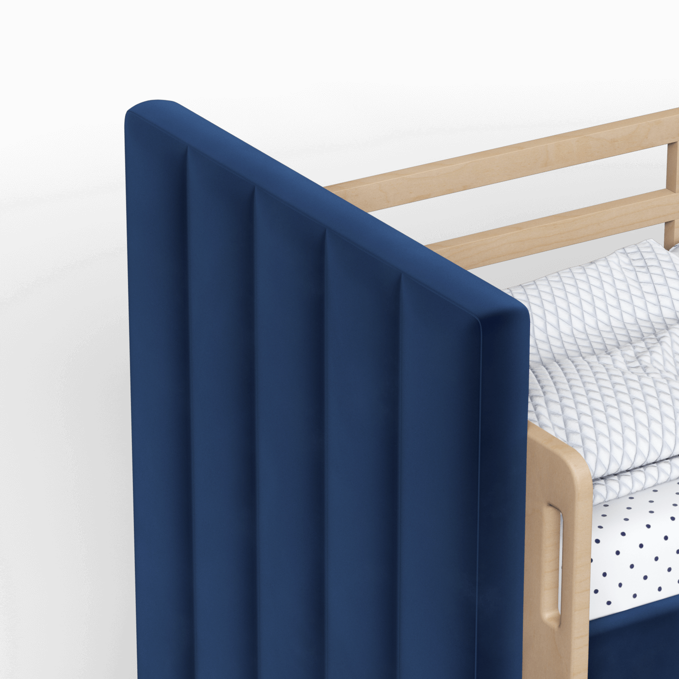 Paolo Bunk Bed with Soft Upholstery and Beechwood Accents