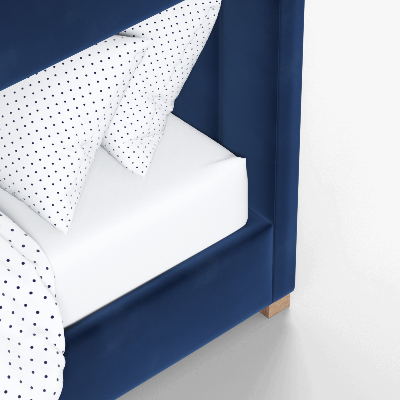 Paolo Bunk Bed with Soft Upholstery and Beechwood Accents