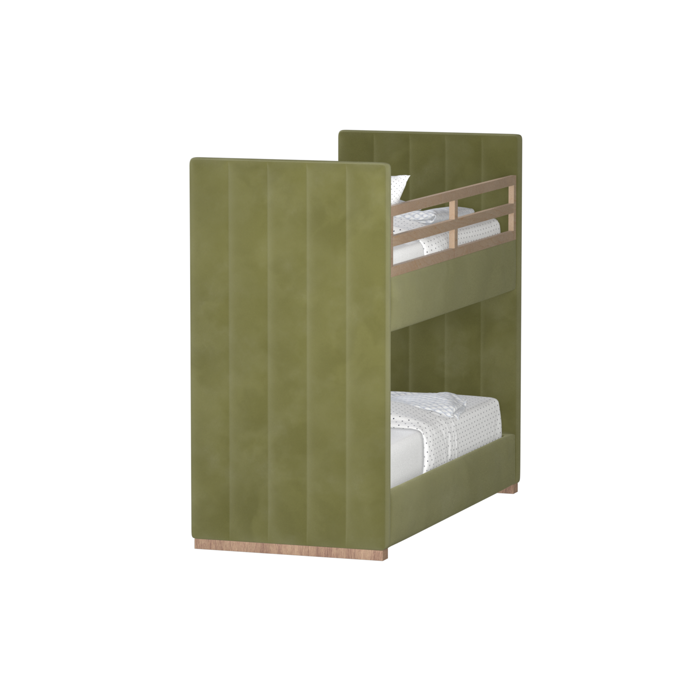 Paolo Bunk Bed with Soft Upholstery and Beechwood Accents