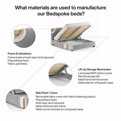 Georgia Einzelbett mit ausziehbarem Rollbett in smaragdgrünem Samt