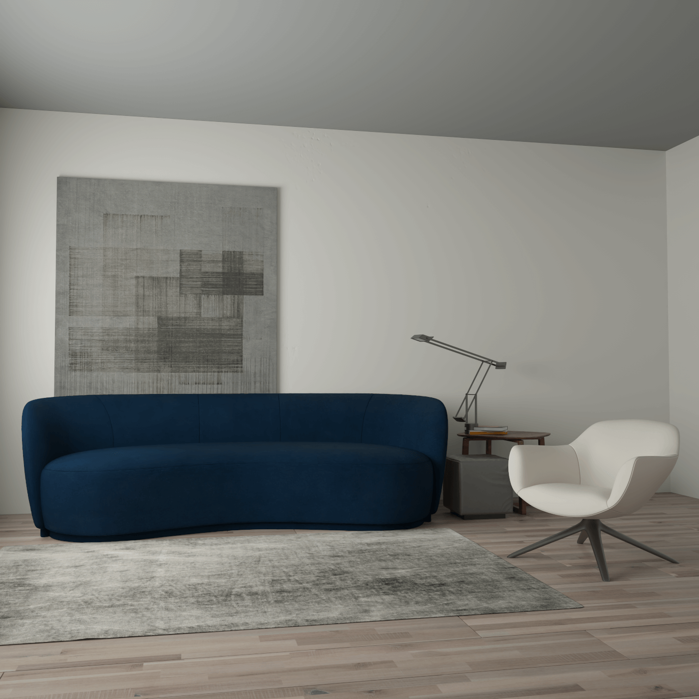 Posh Sofa - Curved Back Sofa with Continuous Base