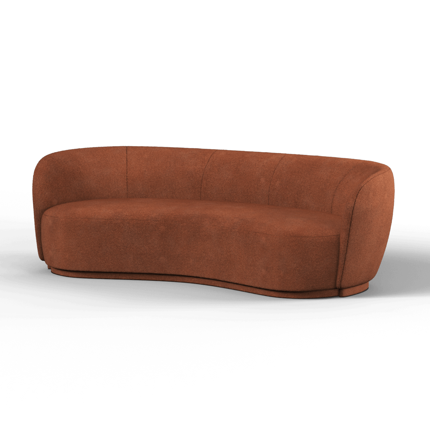 Posh Boucle Curved Sofa