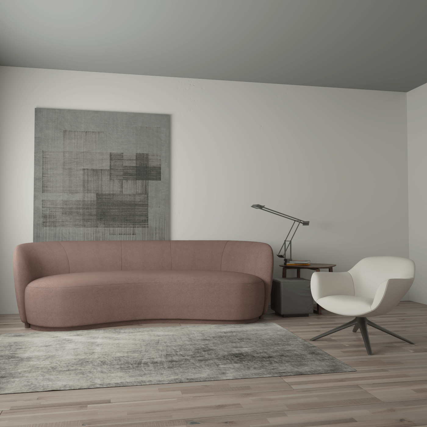 Posh Sofa - Curved Back Sofa with Continuous Base