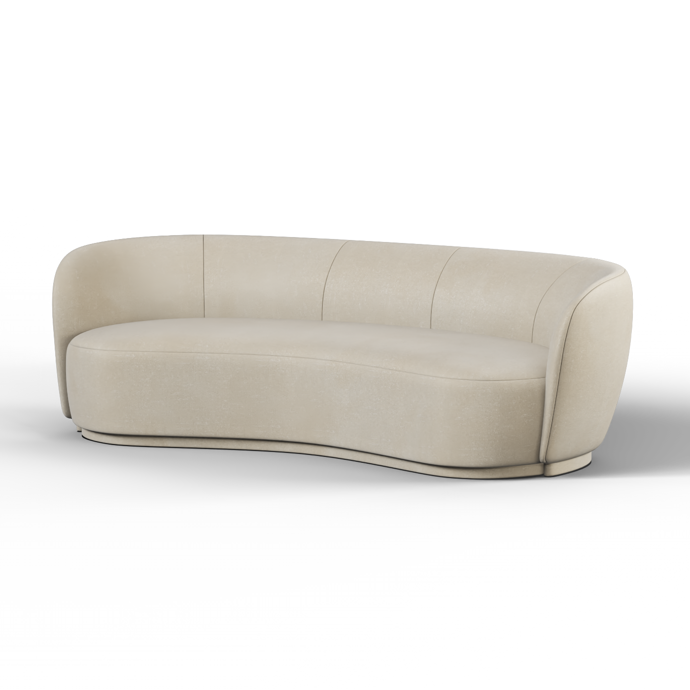 Posh Sofa - Curved Back Sofa with Continuous Base