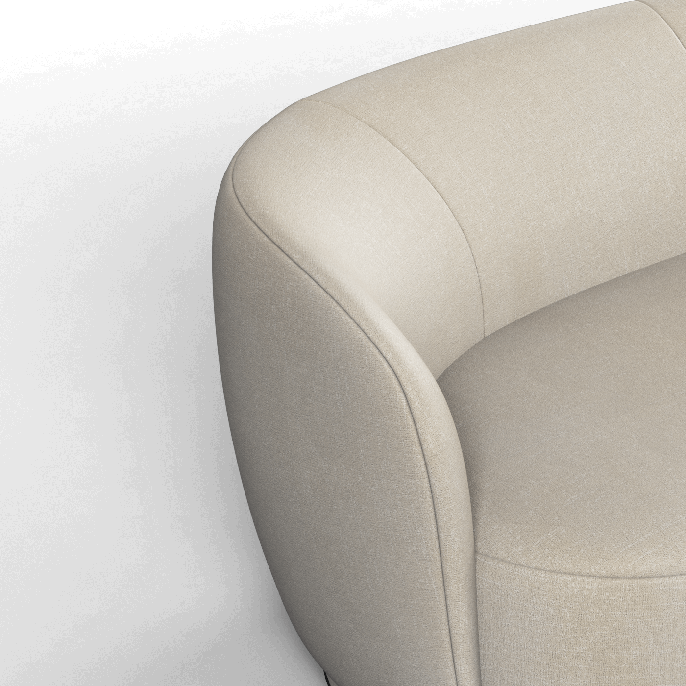 Posh Sofa - Curved Back Sofa with Continuous Base