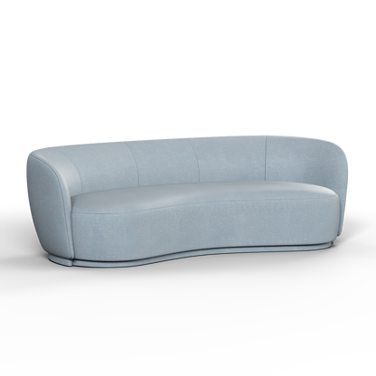 Posh Bouclé-Sofa mit geschwungenem Design