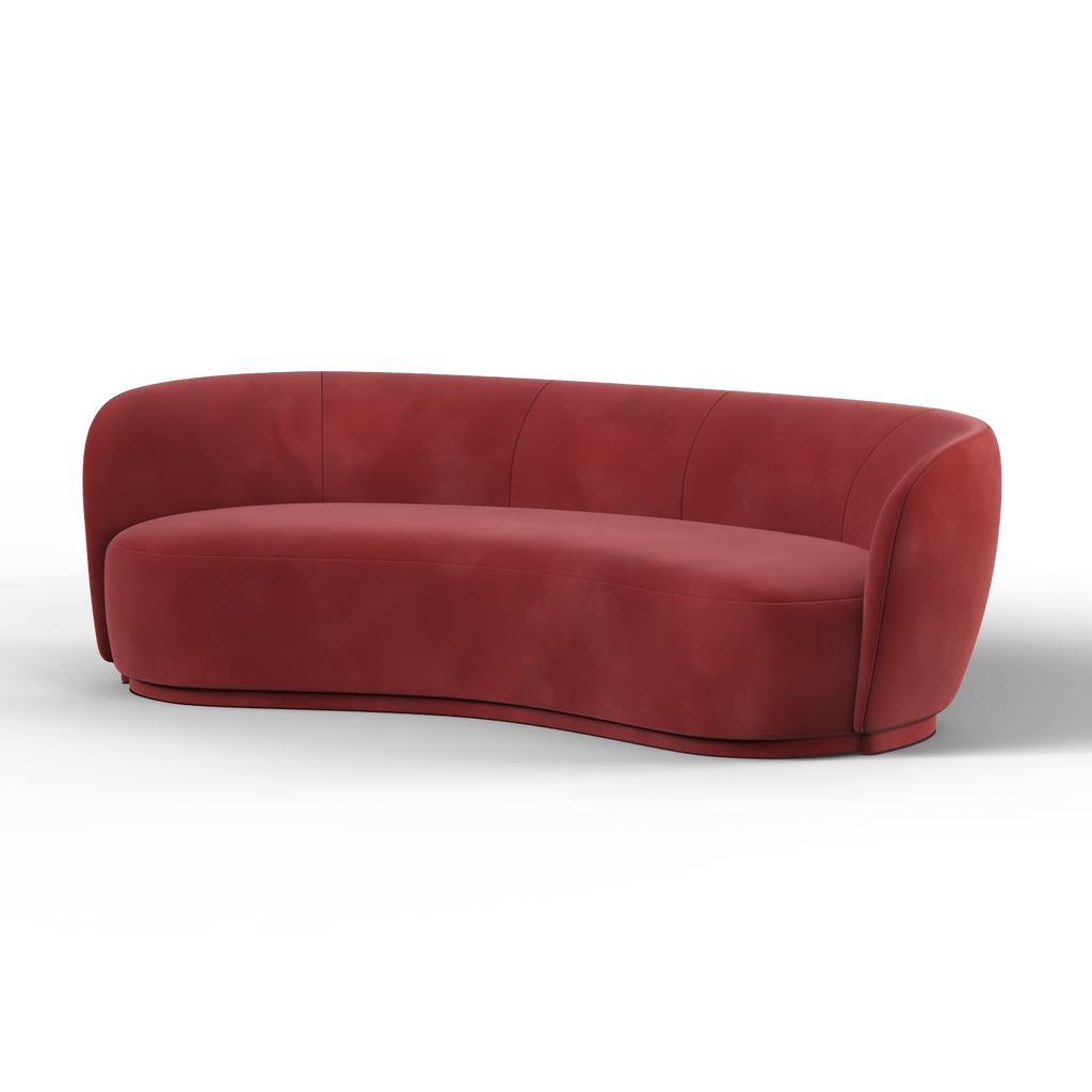 Posh Boucle Curved Sofa