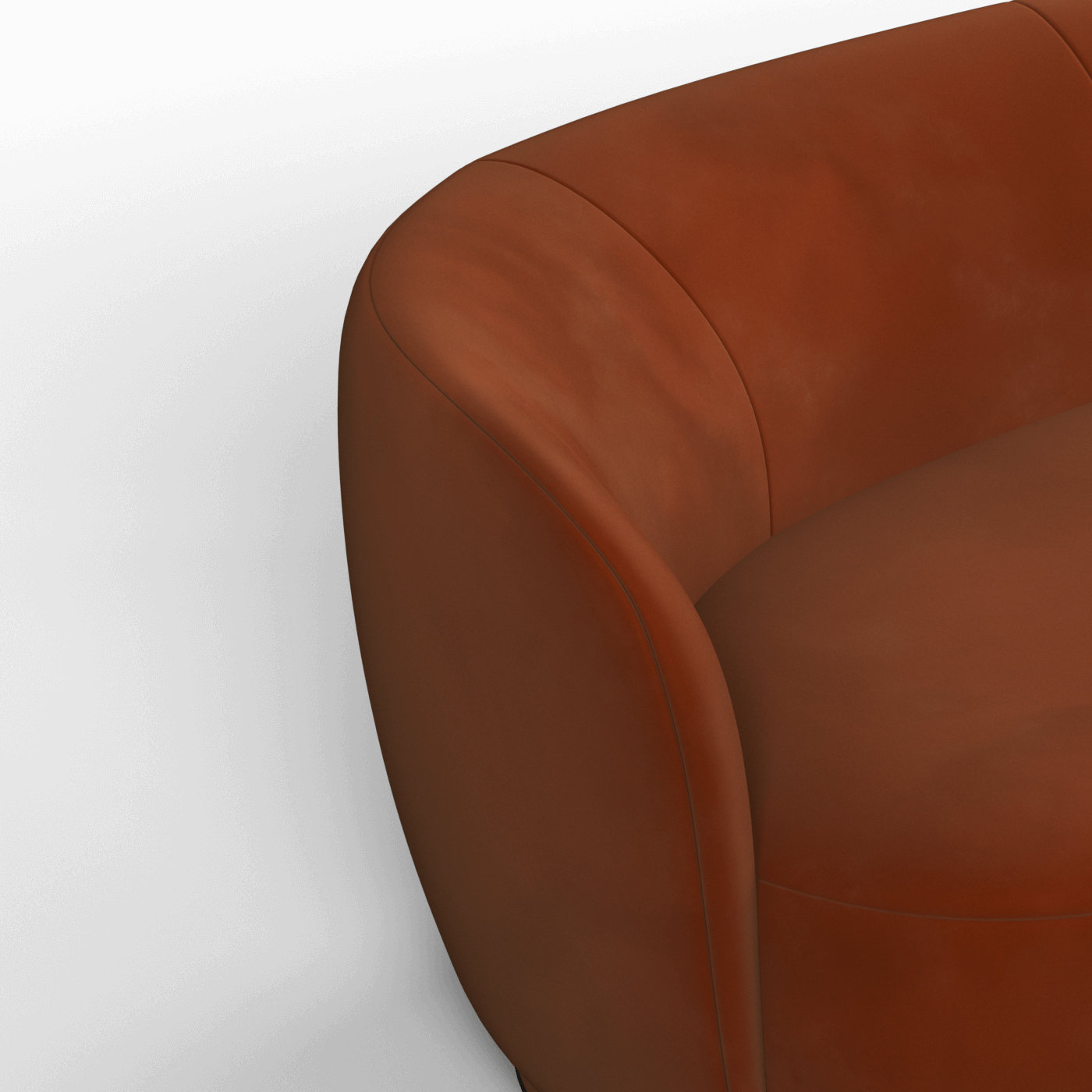 Posh Sofa - Curved Back Sofa with Continuous Base