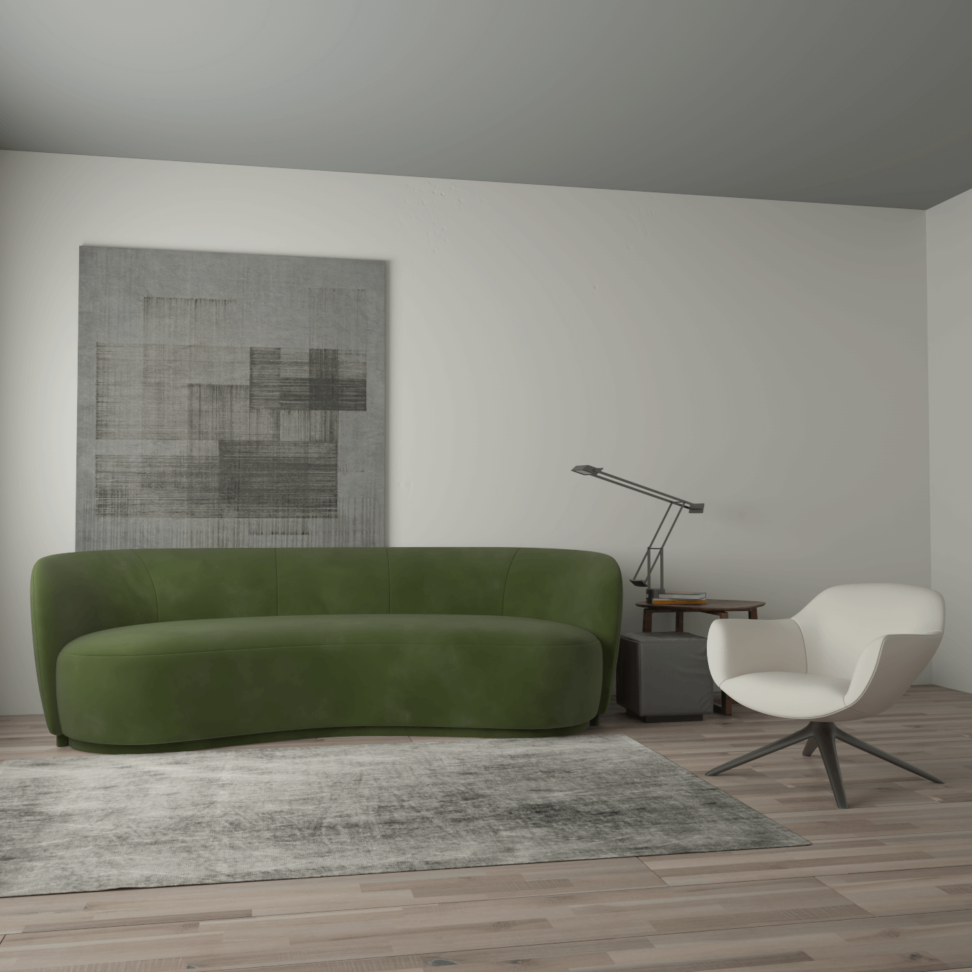 Posh Sofa - Curved Back Sofa with Continuous Base