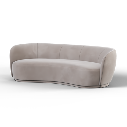 Posh Boucle Curved Sofa