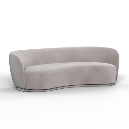 Posh Boucle Curved Sofa