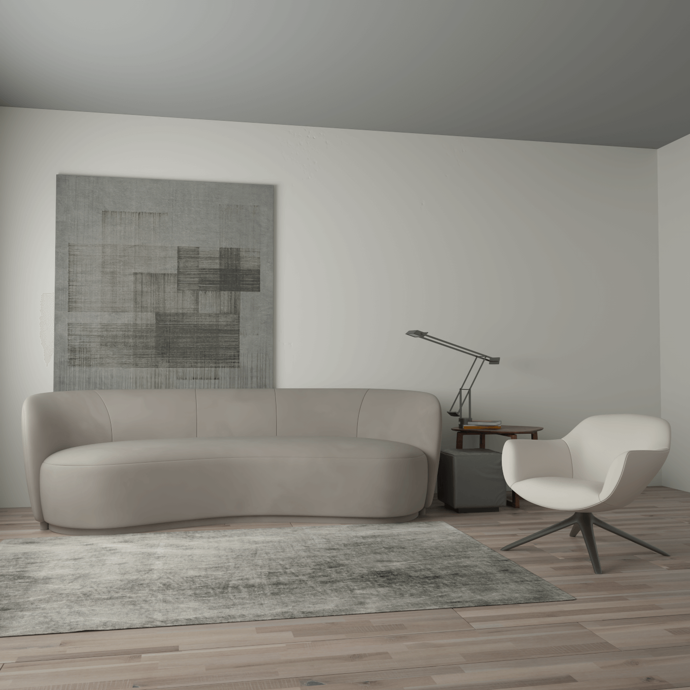 Posh Sofa - Curved Back Sofa with Continuous Base