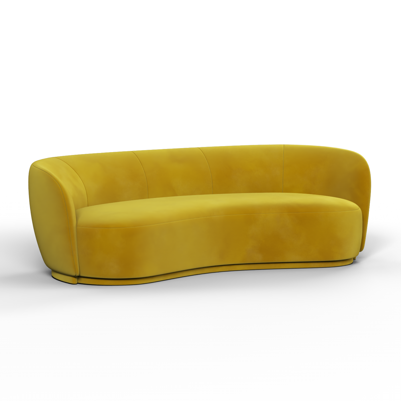 Posh Boucle Curved Sofa