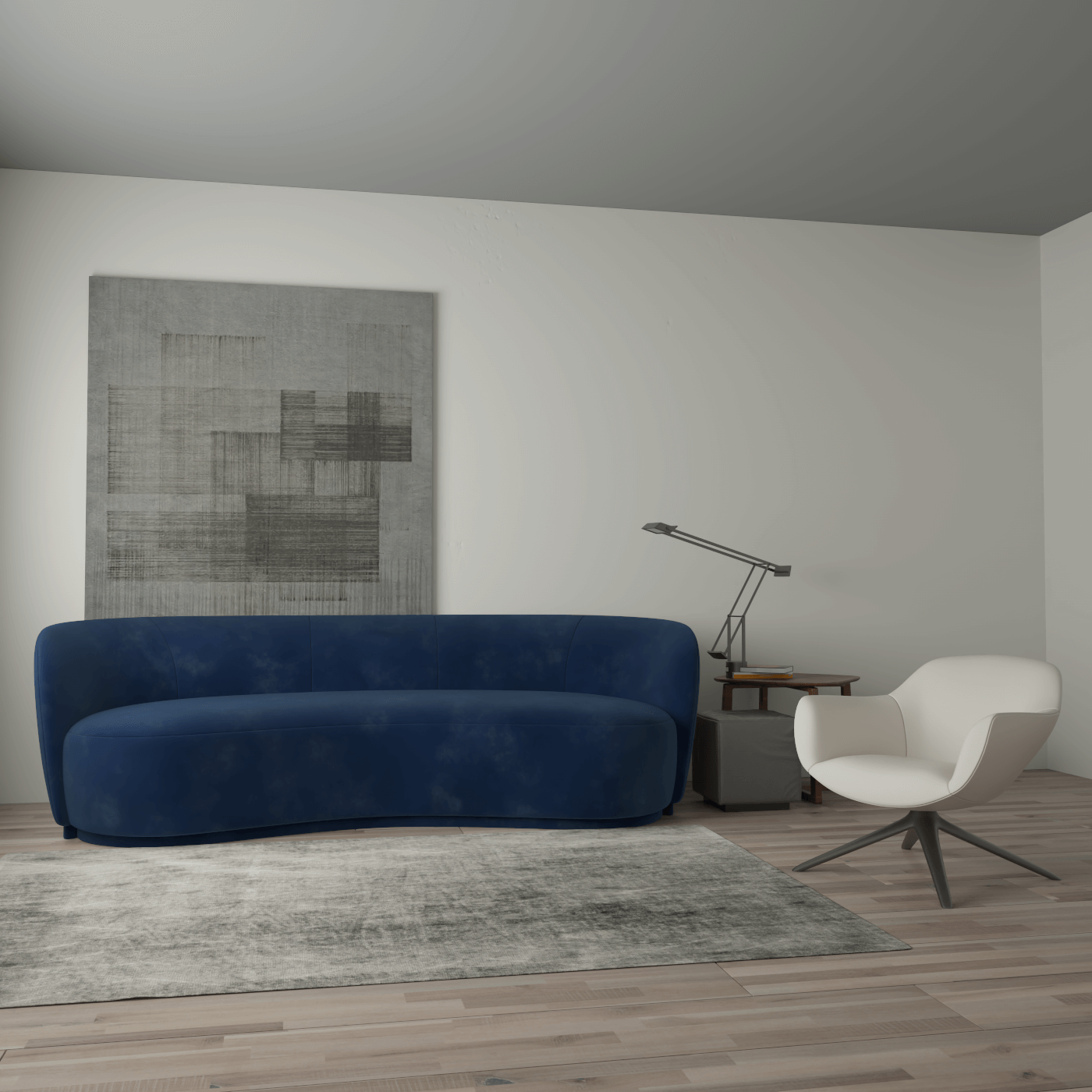 Posh Sofa - Curved Back Sofa with Continuous Base