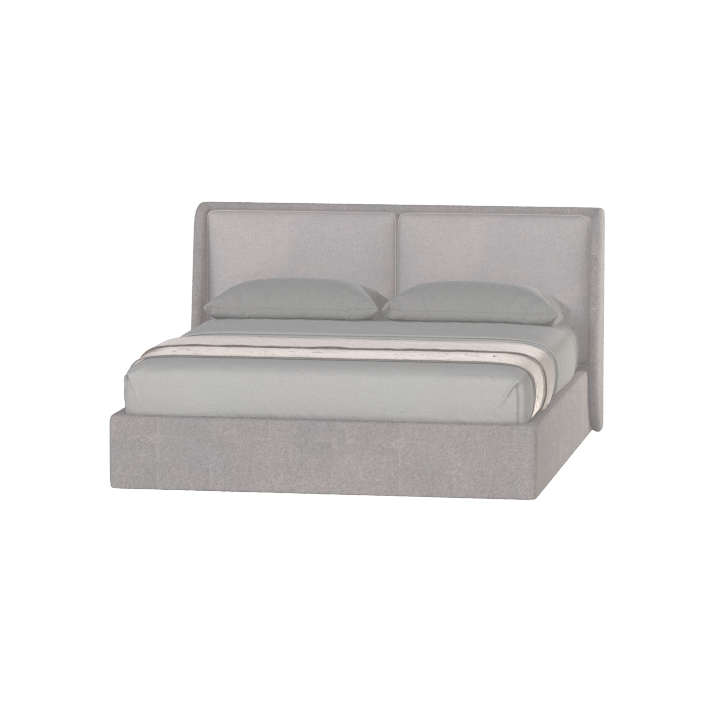 Lit double rembourré Ruby en tissu haut de gamme 