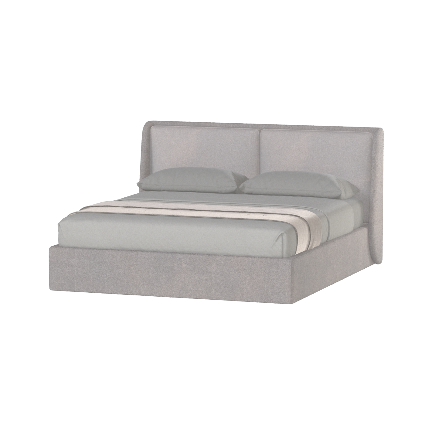 Lit double rembourré Ruby en tissu haut de gamme 