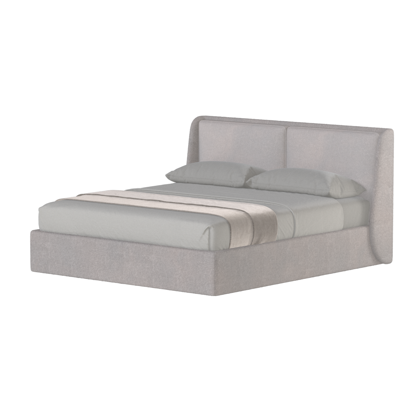Lit double rembourré Ruby en tissu haut de gamme 