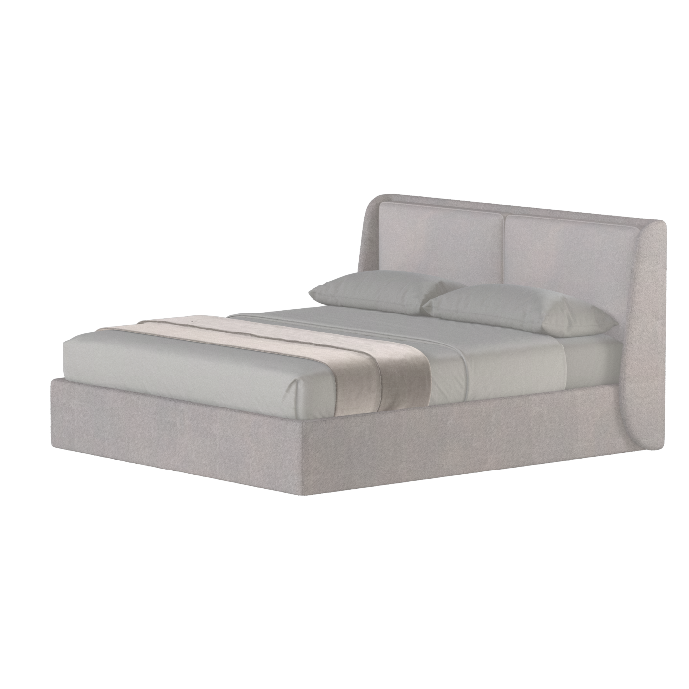 Lit double rembourré Ruby en tissu haut de gamme 