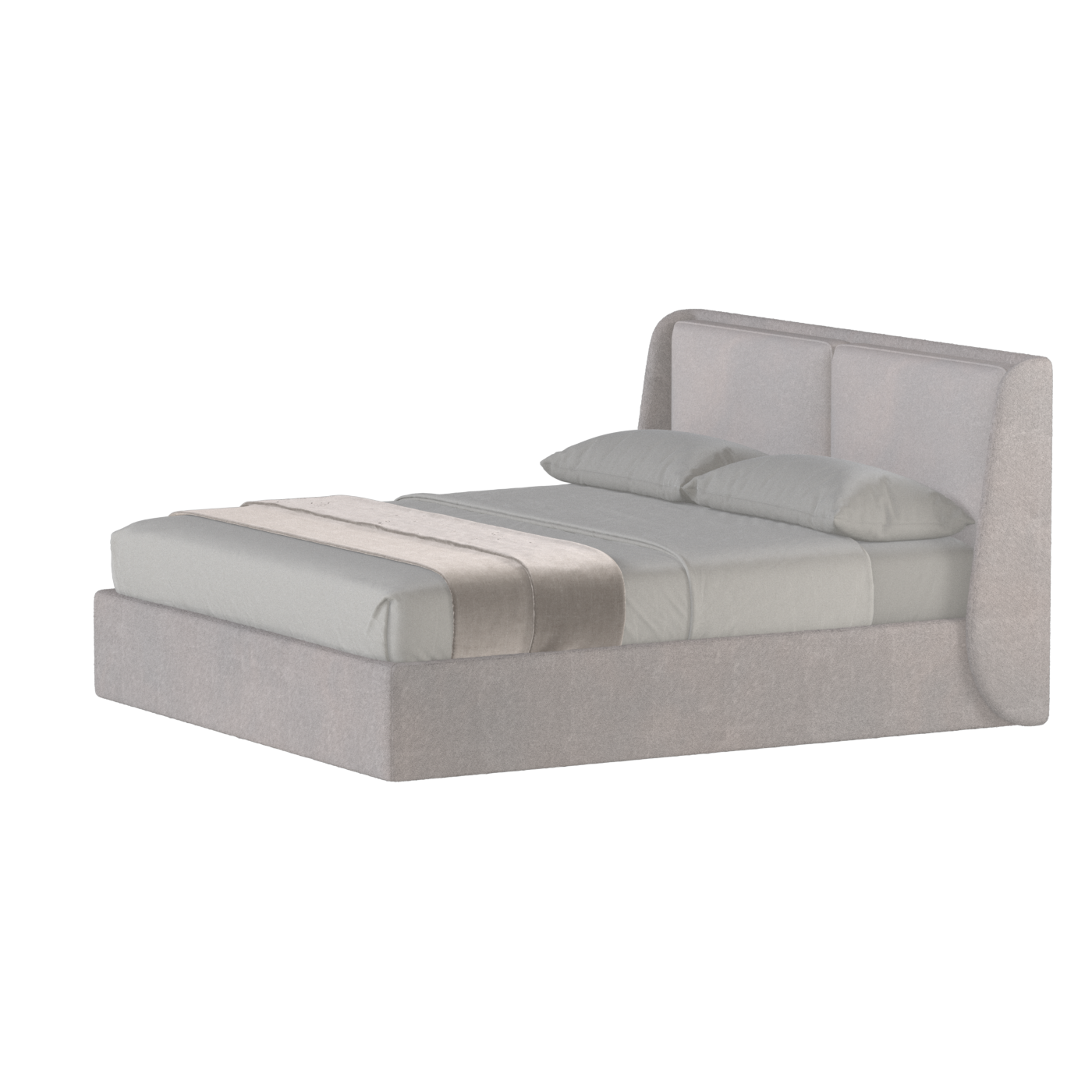 Lit double rembourré Ruby en tissu haut de gamme 