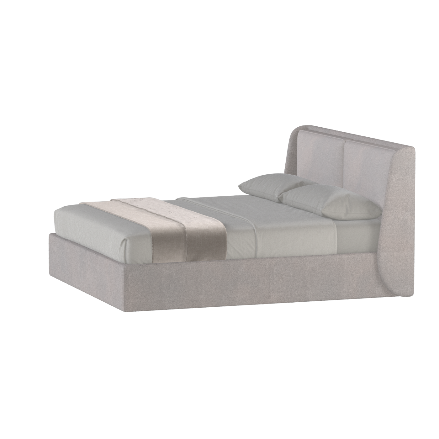 Lit double rembourré Ruby en tissu haut de gamme 