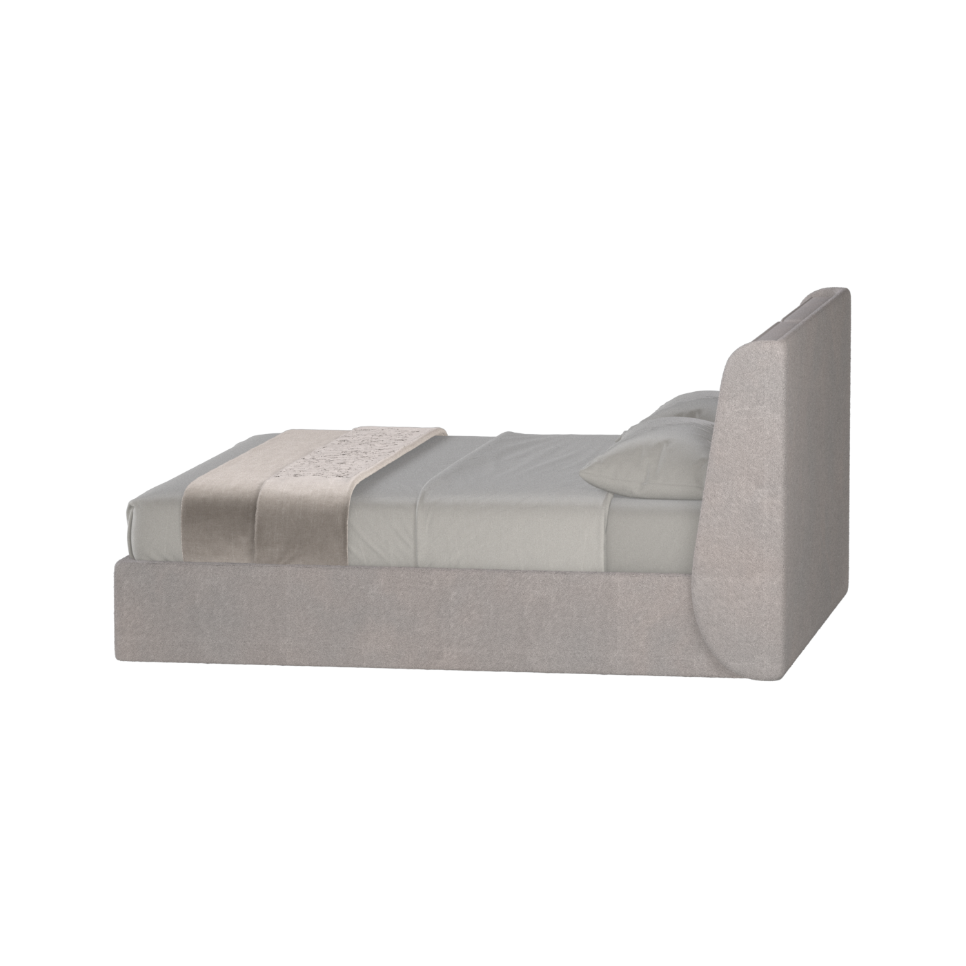 Lit double rembourré Ruby en tissu haut de gamme 