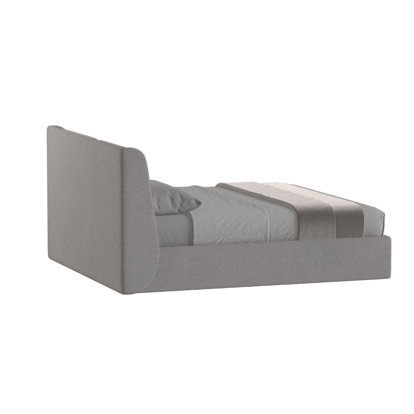 Lit double rembourré Ruby en tissu haut de gamme 