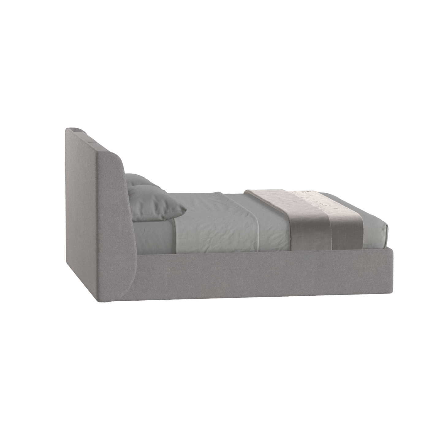 Lit double rembourré Ruby en tissu haut de gamme 