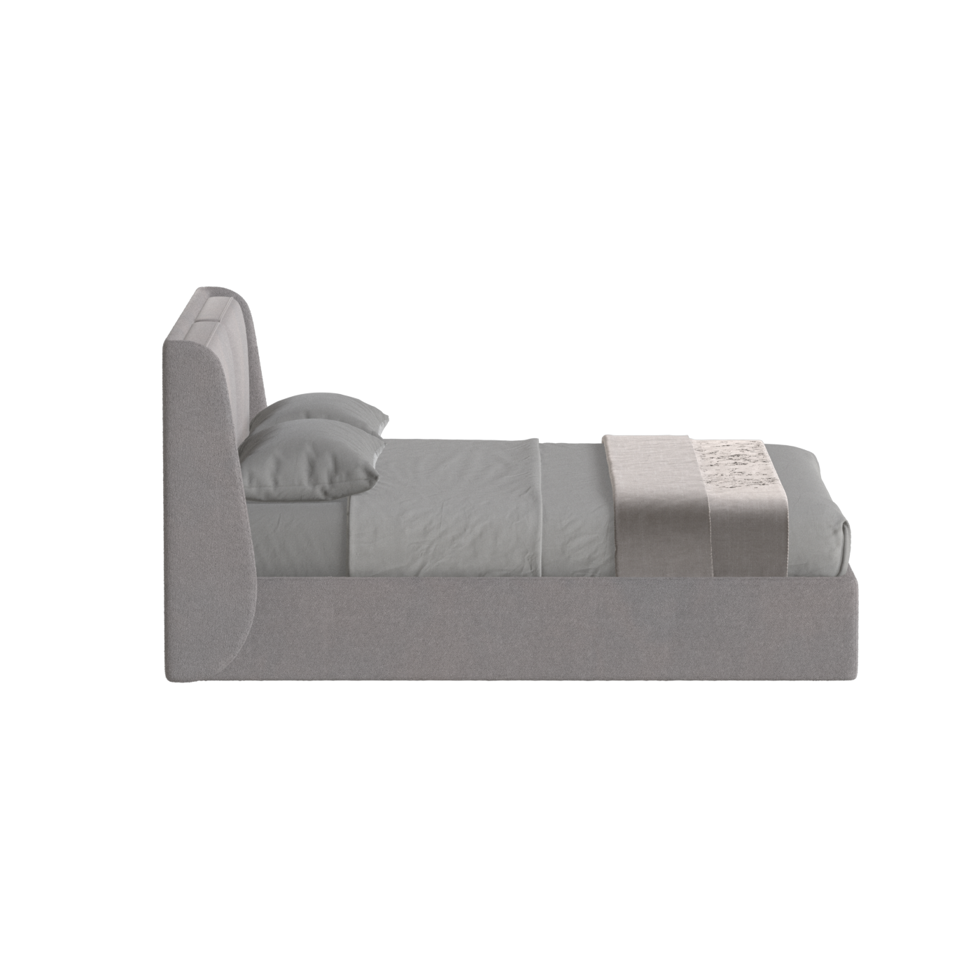Lit double rembourré Ruby en tissu haut de gamme 