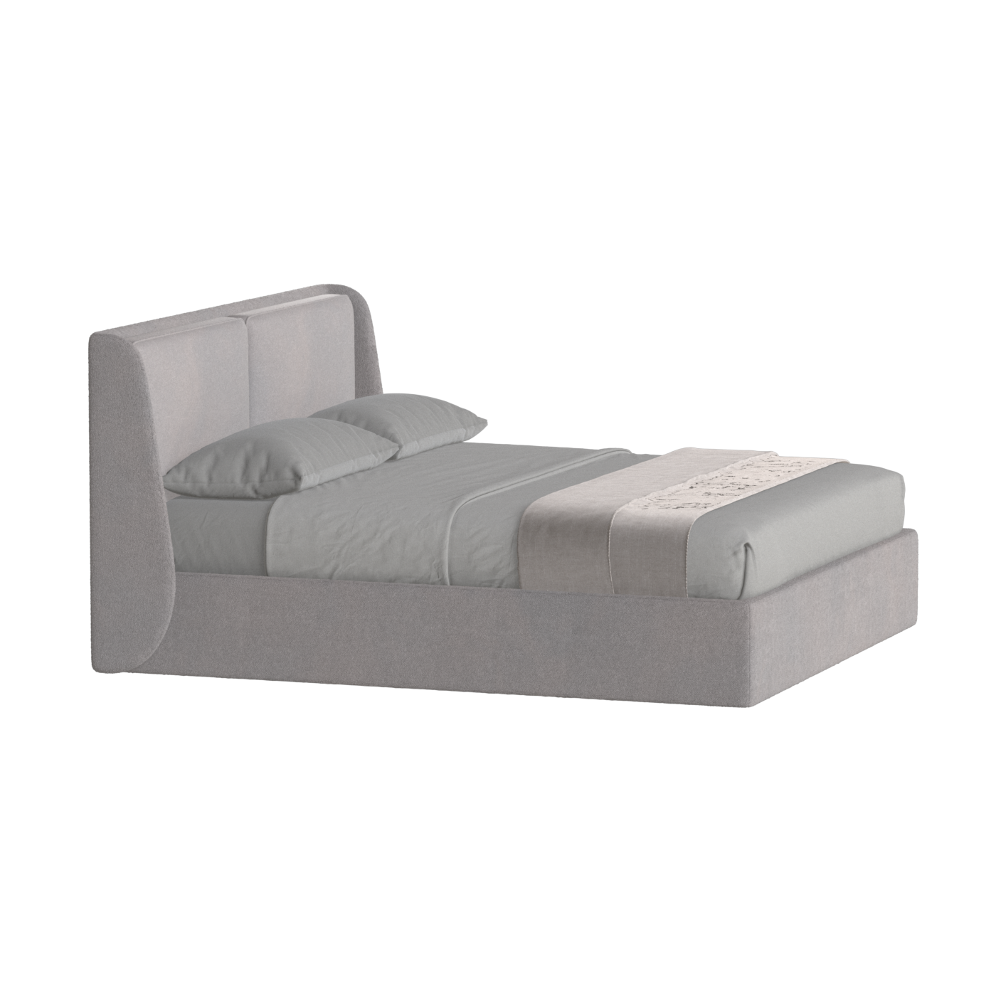 Lit double rembourré Ruby en tissu haut de gamme 