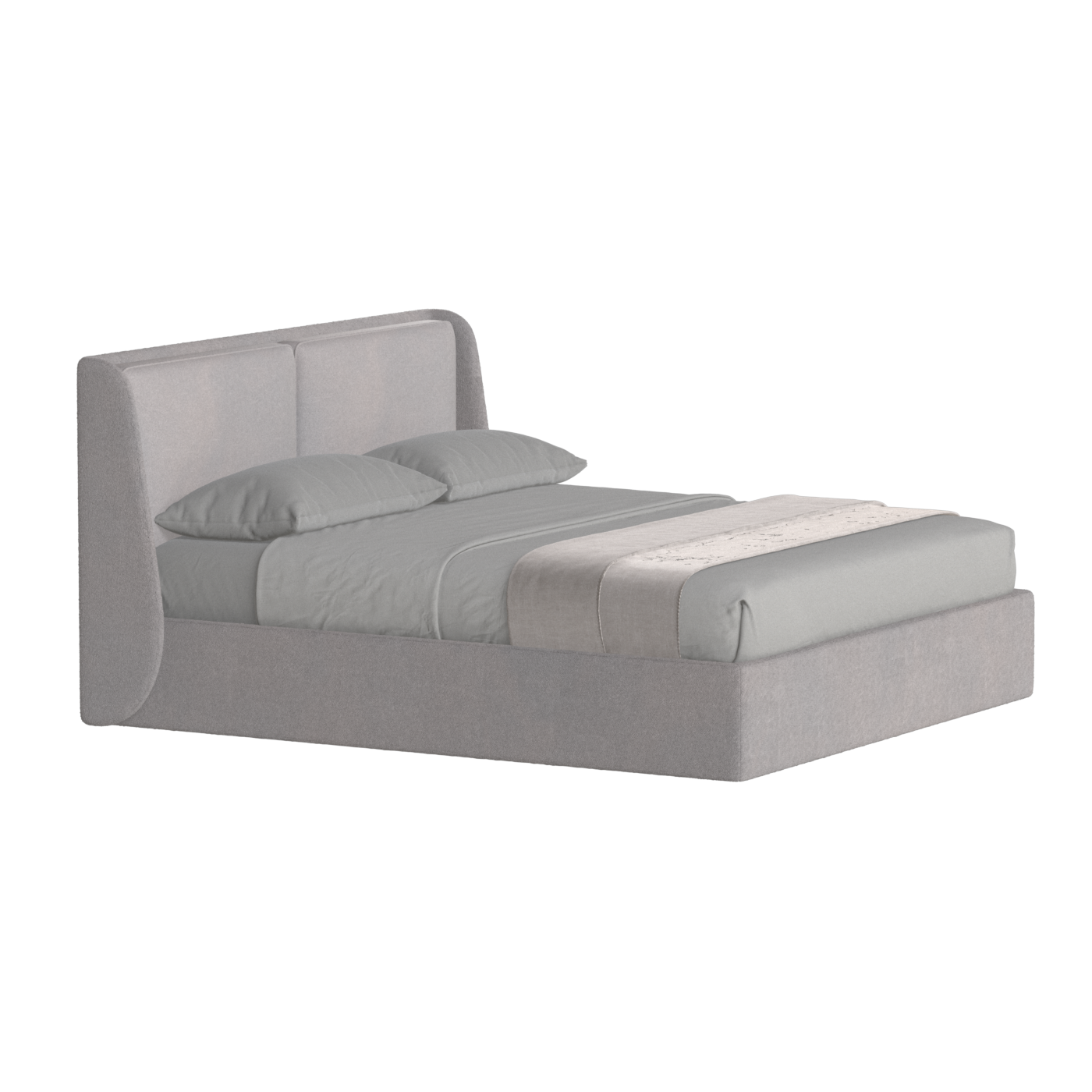 Lit double rembourré Ruby en tissu haut de gamme 