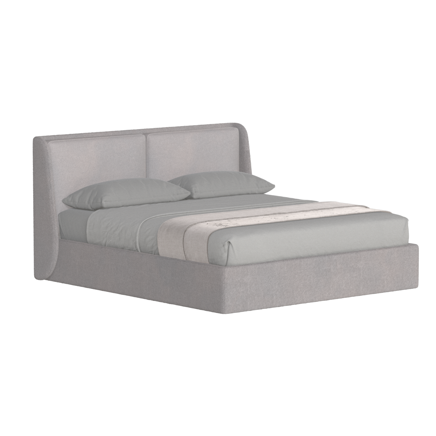 Lit double rembourré Ruby en tissu haut de gamme 