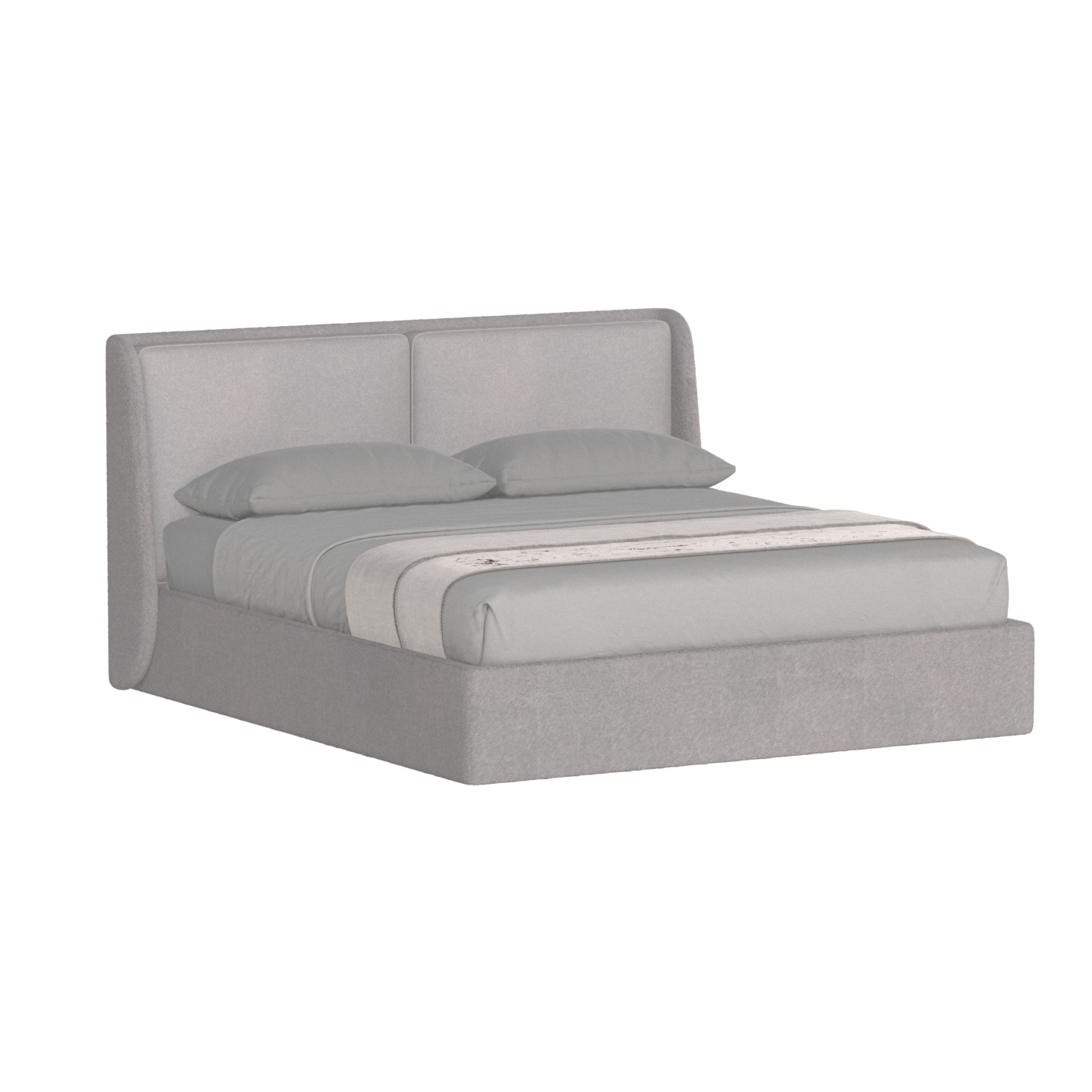 Lit double rembourré Ruby en tissu haut de gamme 